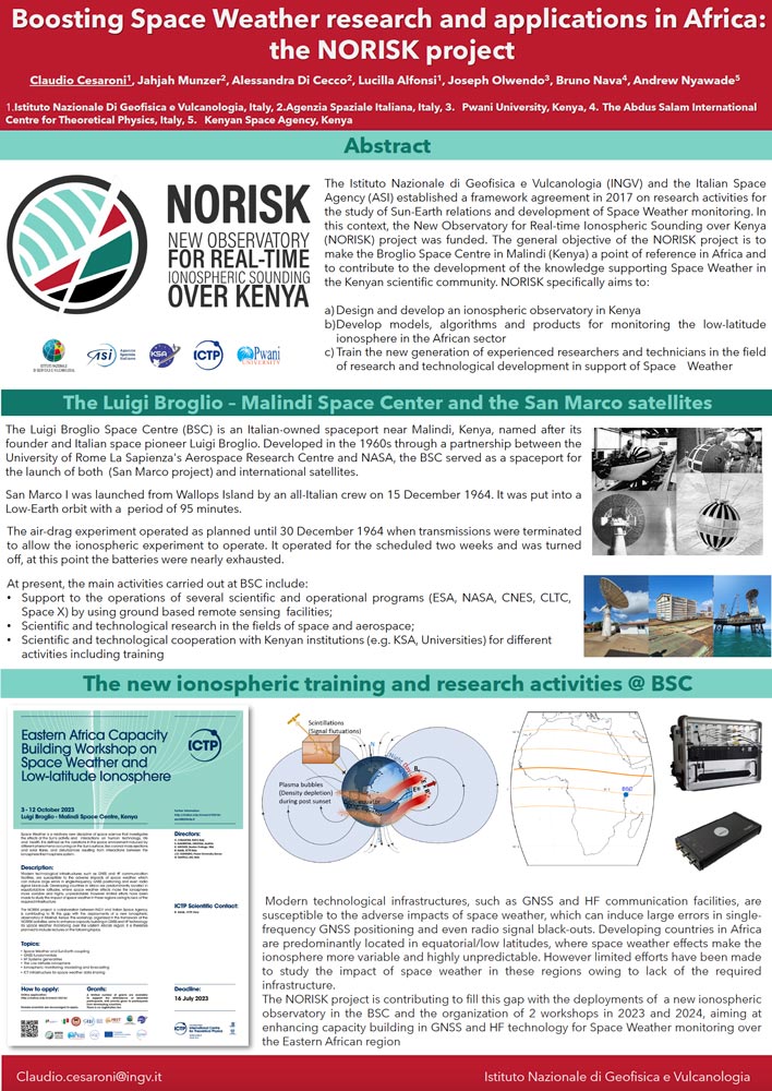 Boosting Space Weather research and applications in Africa: the NORISK project